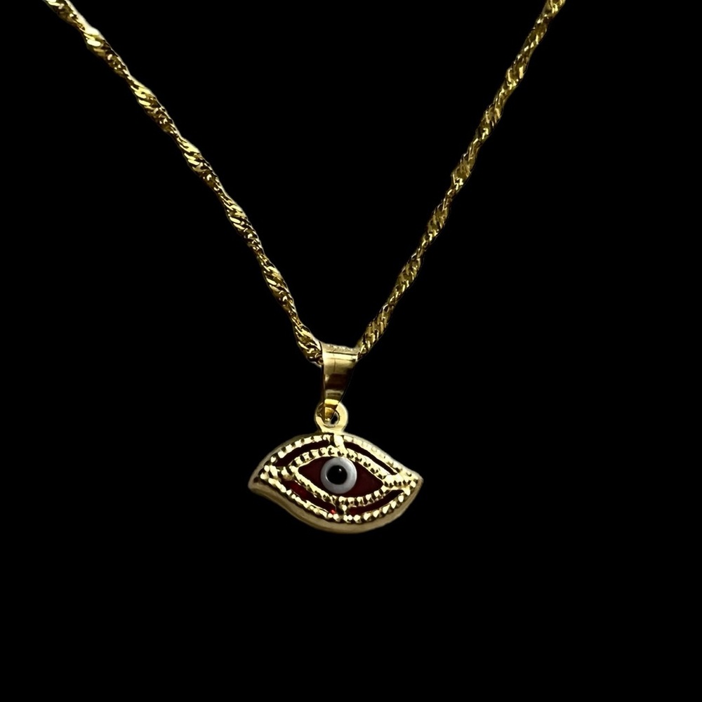 14k solid gold necklace blue eye $1490